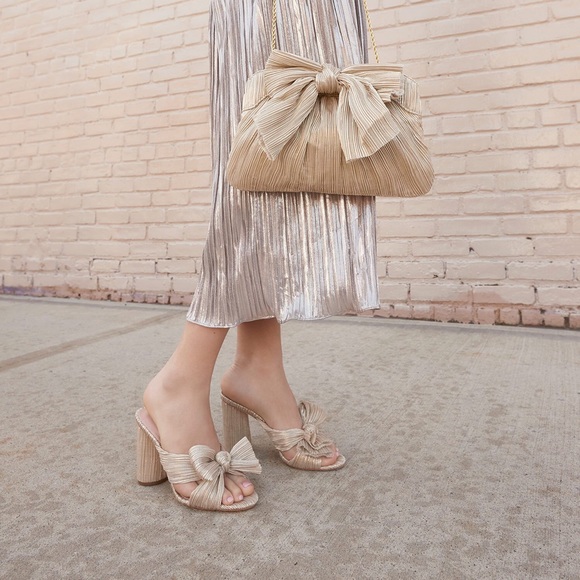 Loeffler Randall | Shoes | Loeffler Randall Penny Knot Slides Platinum  Heels 65 New | Poshmark